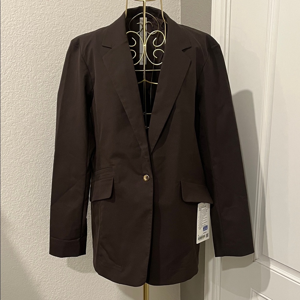 Lululemon Athletica Dark Brown Relaxed-Fit Twill Blazer